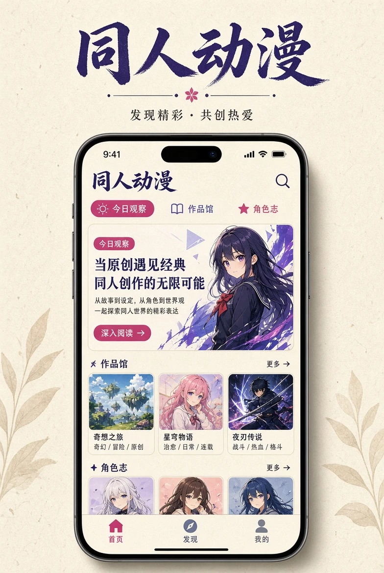同人动漫APP界面说明